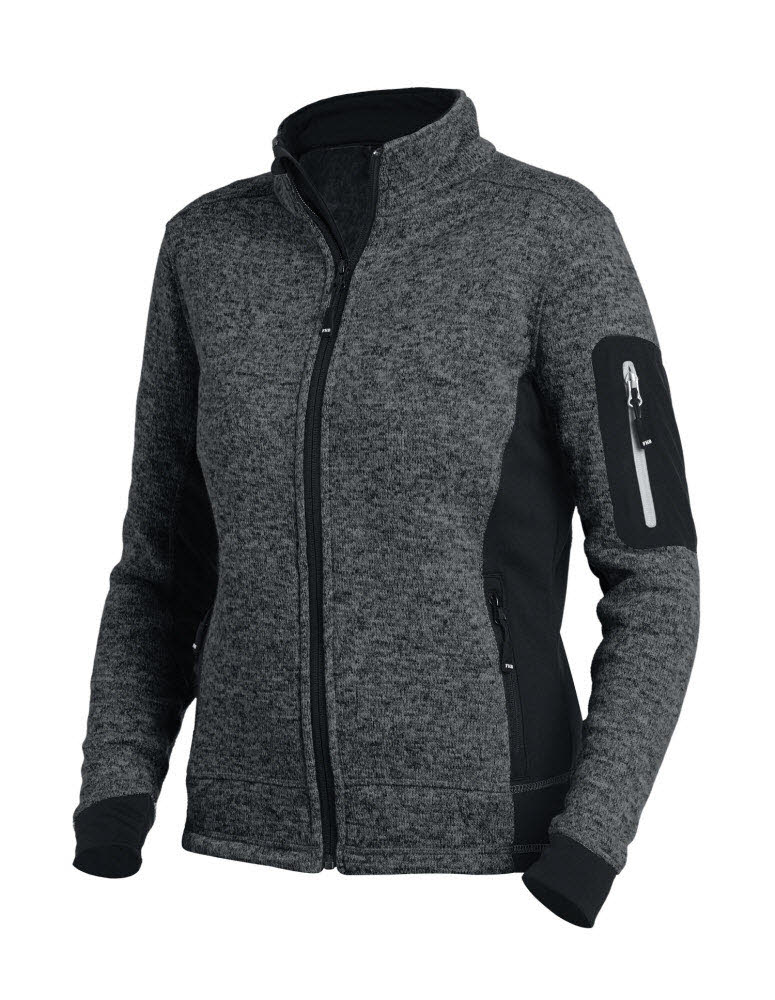 FHB MARIEKE Strick-Fleece-Jacke Damen anthrazit