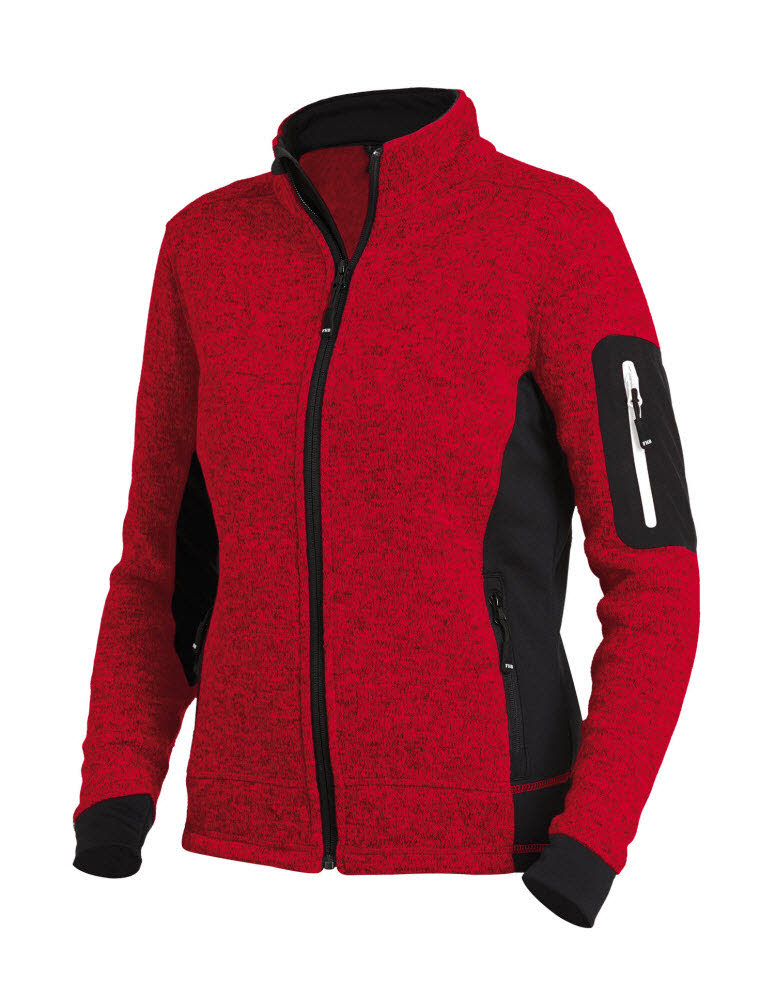 FHB MARIEKE Strick-Fleece-Jacke Damen rot