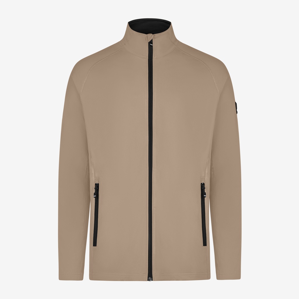 FHB KUNO Fleece-Jacke beige-schwarz