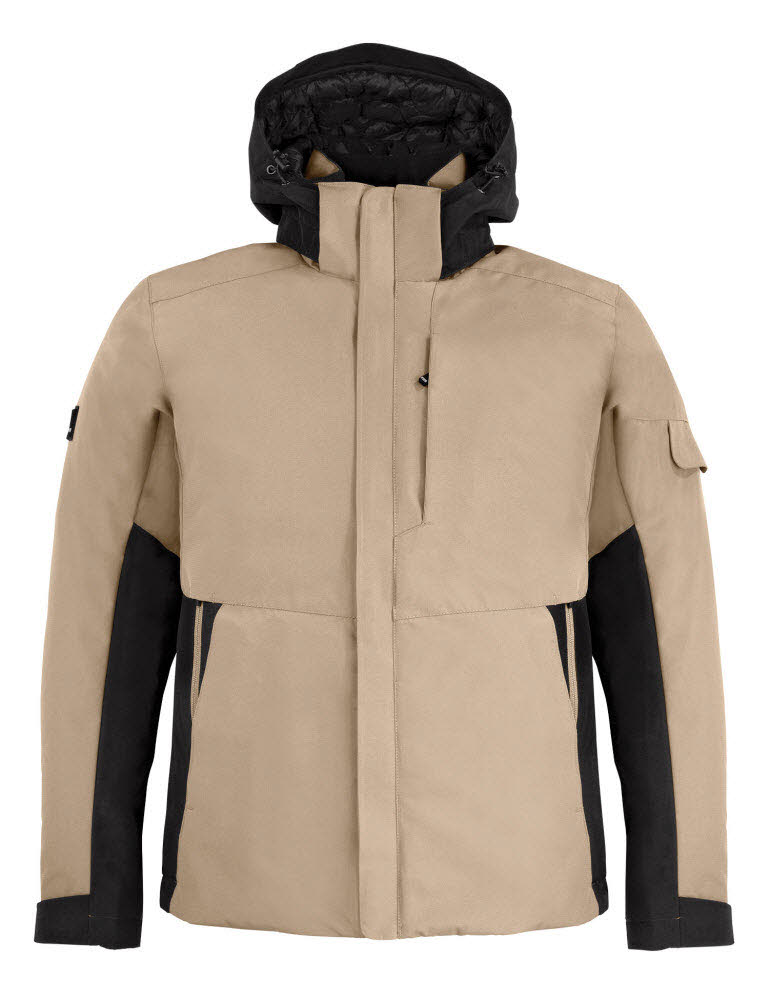 FHB GEORG Arbeitsjacke PrimaLoft beige-schwarz