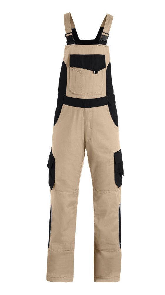 FHB ECKHARD Latzhose beige-schwarz