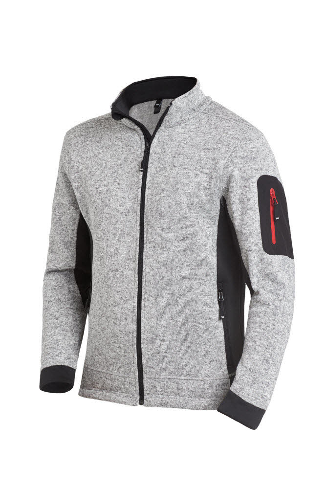 FHB CHRISTOPH Strick-Fleece-Jacke grau 