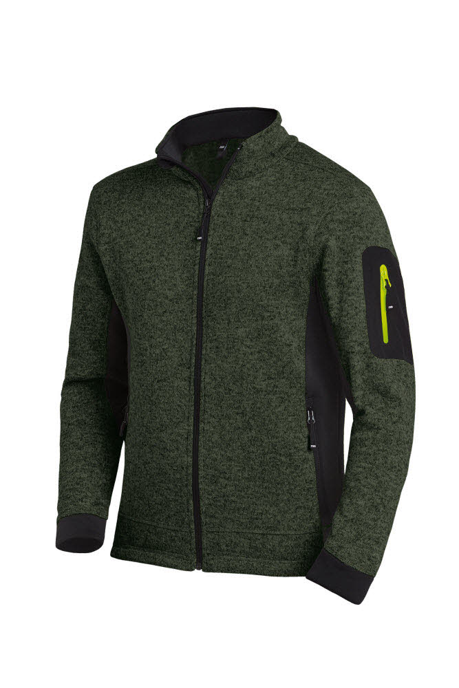 FHB CHRISTOPH Strick-Fleece-Jacke oliv