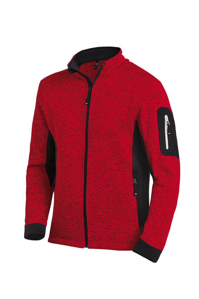 FHB CHRISTOPH Strick-Fleece-Jacke rot 