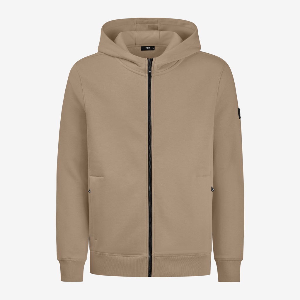 FHB QUENTIN Hoodie Jacke unisex beige
