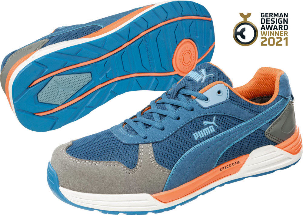 Puma Safety Frontside Low S1P ESD Sicherheitsschuhe blau  