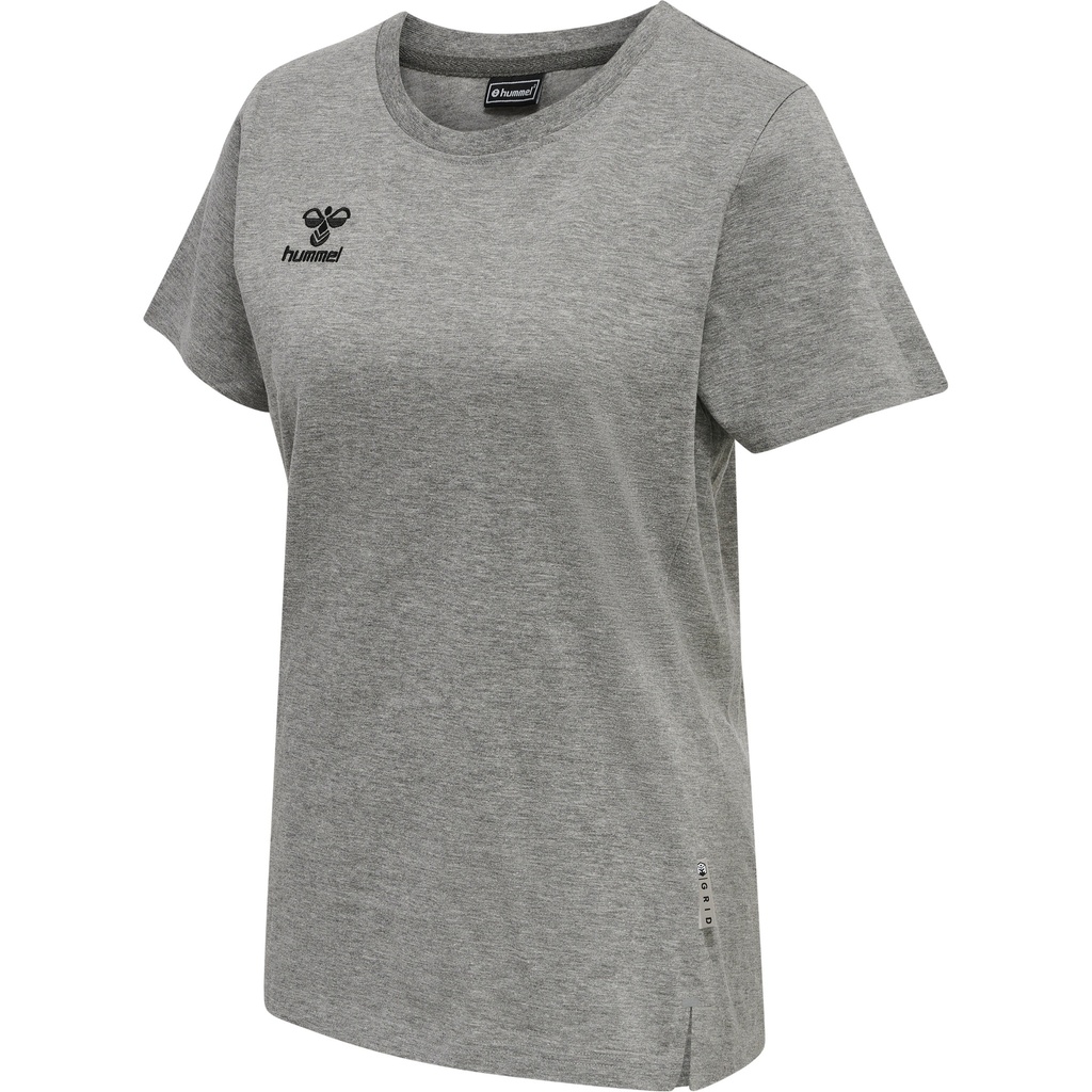 Hummel Move Grid Cotton T-Shirt grau Damen