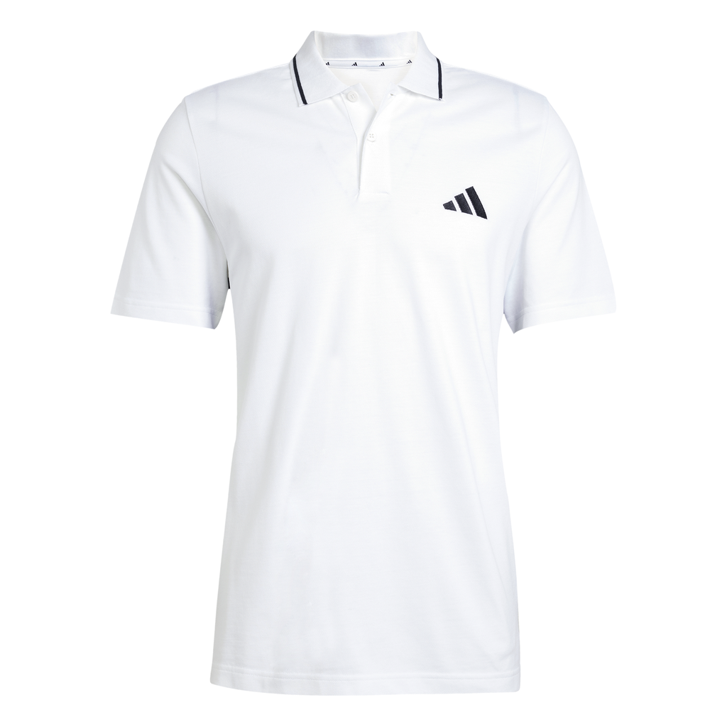 adidas Essentials 3-Streifen Piqué Poloshirt weiß