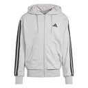 adidas Essentials 3-Streifen FT Kapuzenjacke grau 