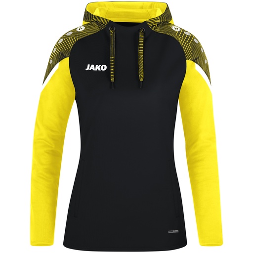 Jako Performance Kapuzenpullover schwarz-gelb Damen