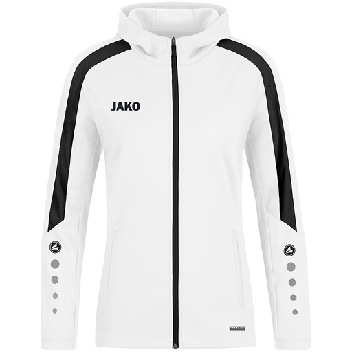 Jako Power Kapuzenjacke weiß-schwarz Damen