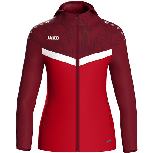 Jako Iconic Kapuzenjacke rot Damen