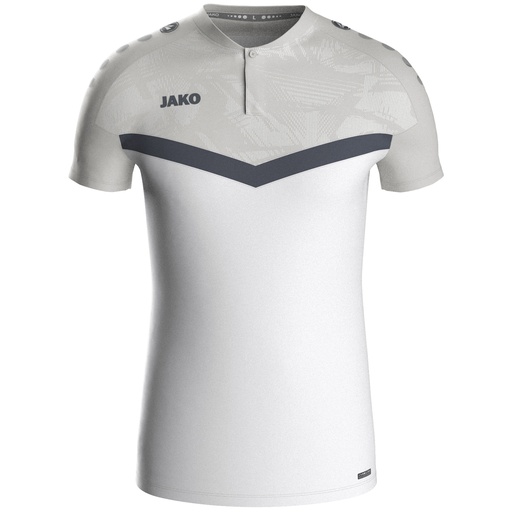 Jako Iconic Polo weiß-grau