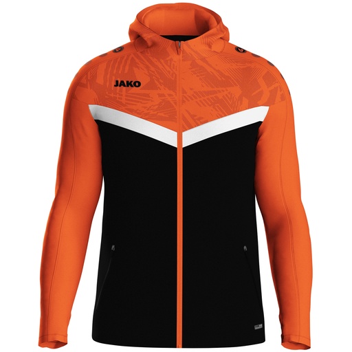 Jako Iconic Kapuzenjacke schwarz-neonorange Kinder