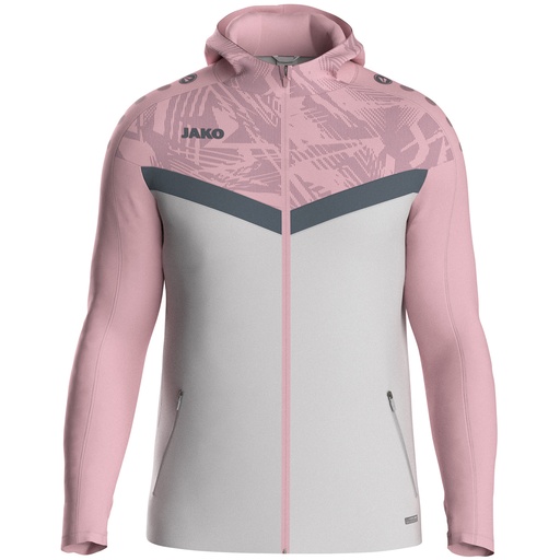 Jako Iconic Kapuzenjacke grau-pink Kinder