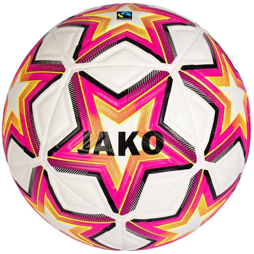 [2335-651] Jako World Trainingsball Fairtrade Fußball Größe 5 weiß-pink