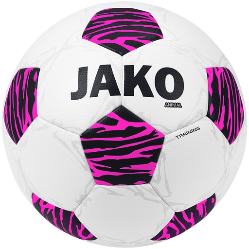 Jako Animal Trainingsball Fußball weiß-pink-schwarz