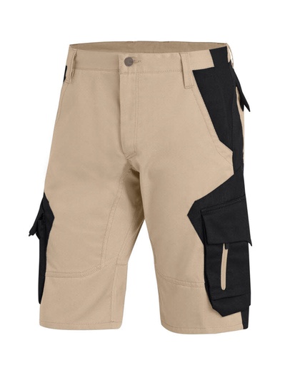 FHB WULF Bermuda Arbeitshose beige-schwarz 