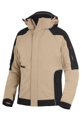 FHB WALTER Softshelljacke beige-schwarz 