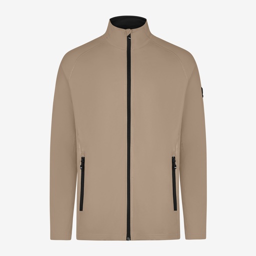 FHB KUNO Fleece-Jacke beige-schwarz