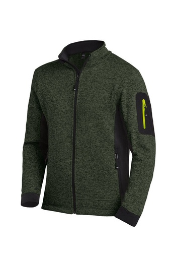 FHB CHRISTOPH Strick-Fleece-Jacke oliv