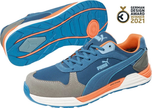 Puma Safety Frontside Low S1P ESD Sicherheitsschuhe blau  